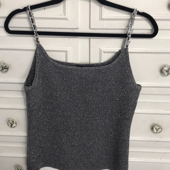 Shiny silver tank top - Picture 1 of 4